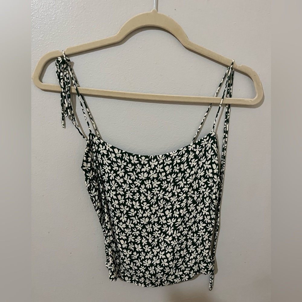 Reformation green floral pattern tank top
